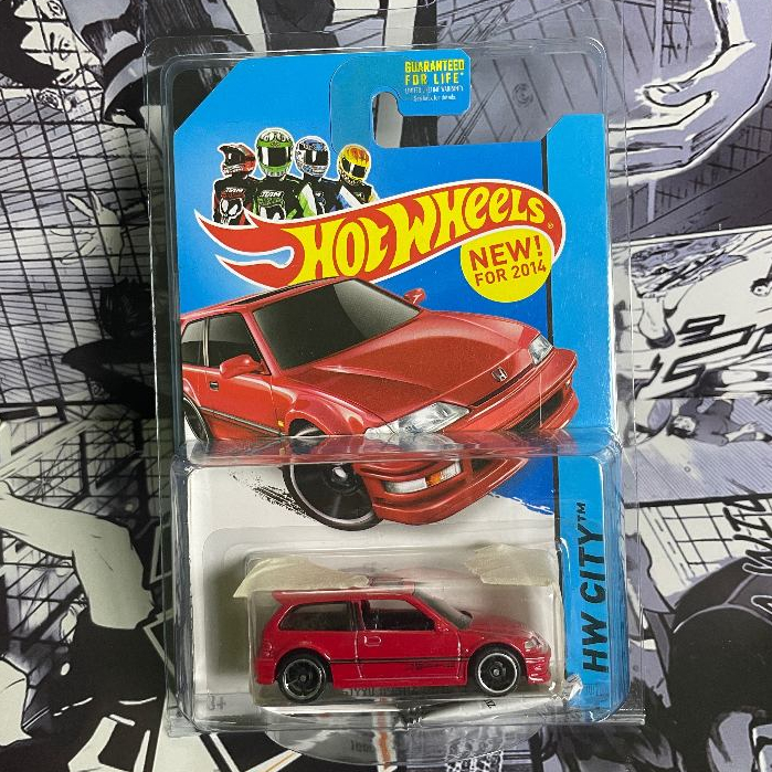 Hot Wheels Honda Civic EF 90 Merah 2014 US Card HW City