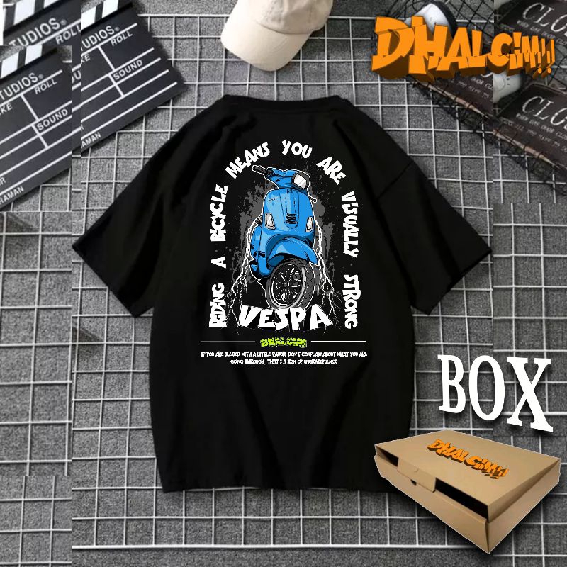 T-SHIRT KAOS VESPA NEW, KAOS SCOOTER VESPA, KAOS VESPA, KAOS NEW VESPA RACING, KAOS VESPA XL 125, KA