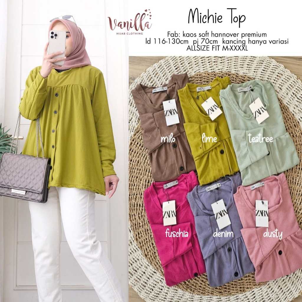 BLOUSE UNIQLO JUMBO MOTIF POLOS TERBARU / PAKAIAN WANITA BAJU ATASAN BLOUSE POLOS OVERSIZE LENGAN PA