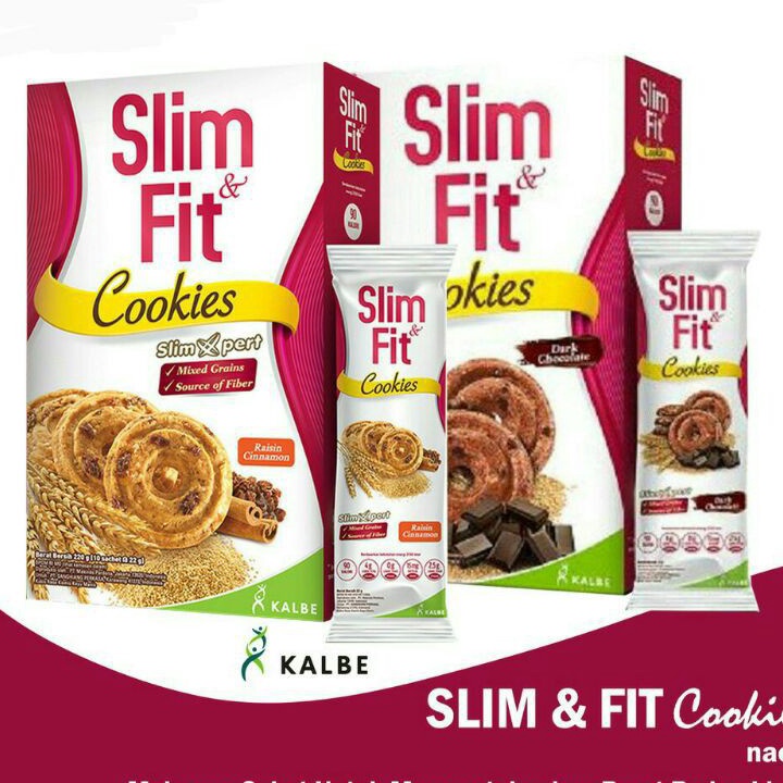 

STOK SIAP COD Slimfit slim fit Slim and Fit cookies dark chocolate raisin cinamon DIET 1x22 gram Best