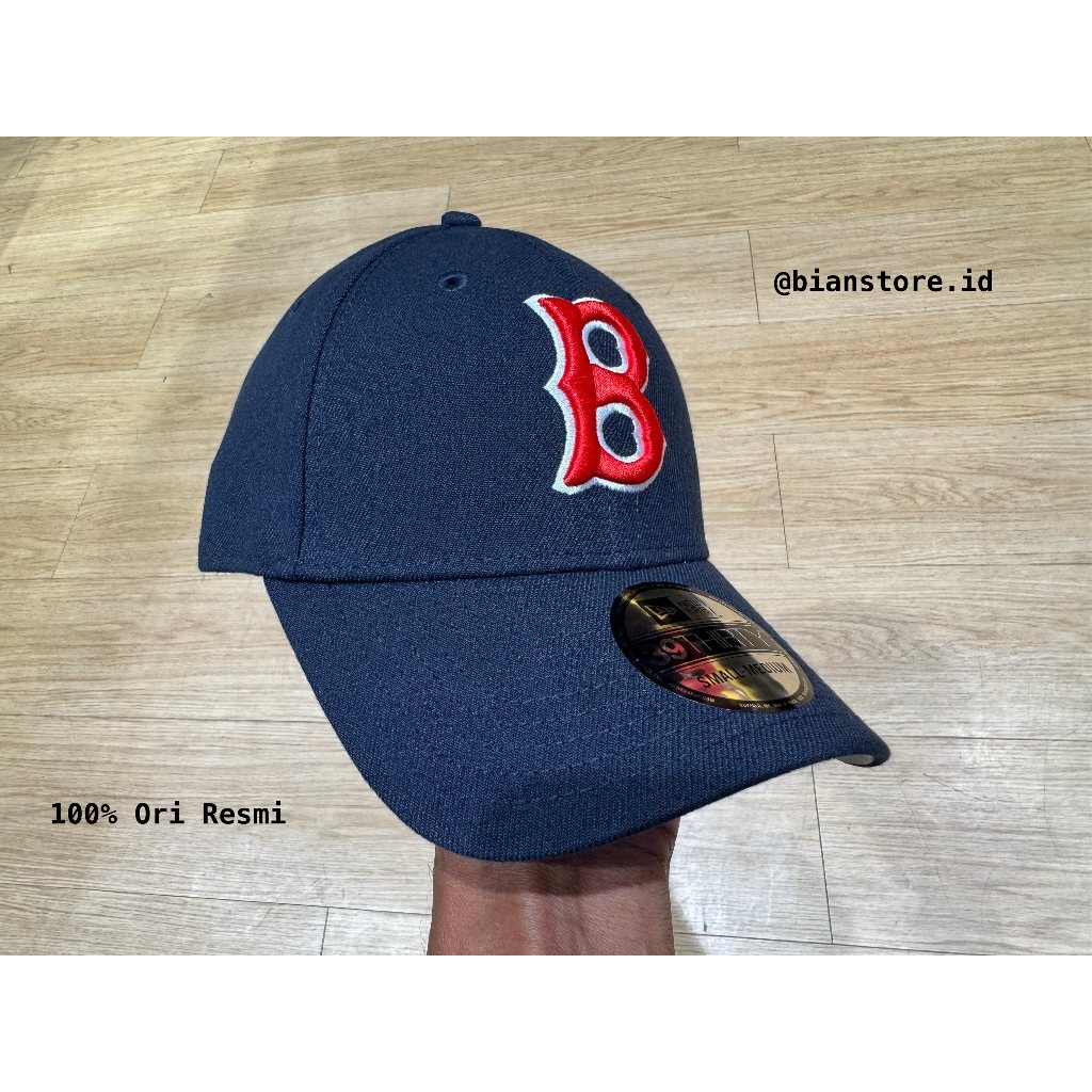 Topi New Era 39Thirty Stretch Cooperstown Boston Red Sox Navy/Red Cap 100% Original Resmi