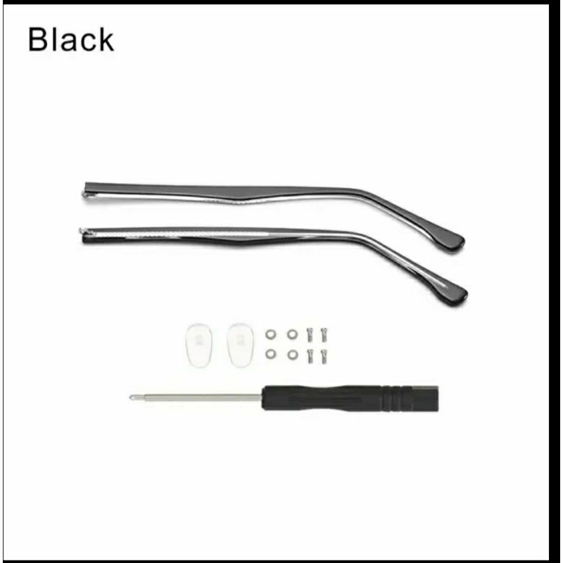 Tangkai Batang Gagang Kacamata sepasang hitam transparan