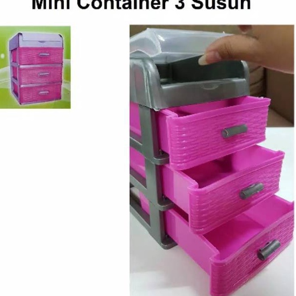 Grosir Heboh  Laci Susun 3 Kecil  Laci Mini  Mini Container  Laci Plastik  Lemari  Tempat Obat  Laci