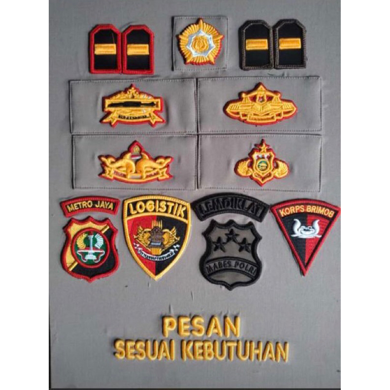 Bordir Timbul Polri, Bet timbul Polri, Brivet Timbul PDL polri bisa Costum