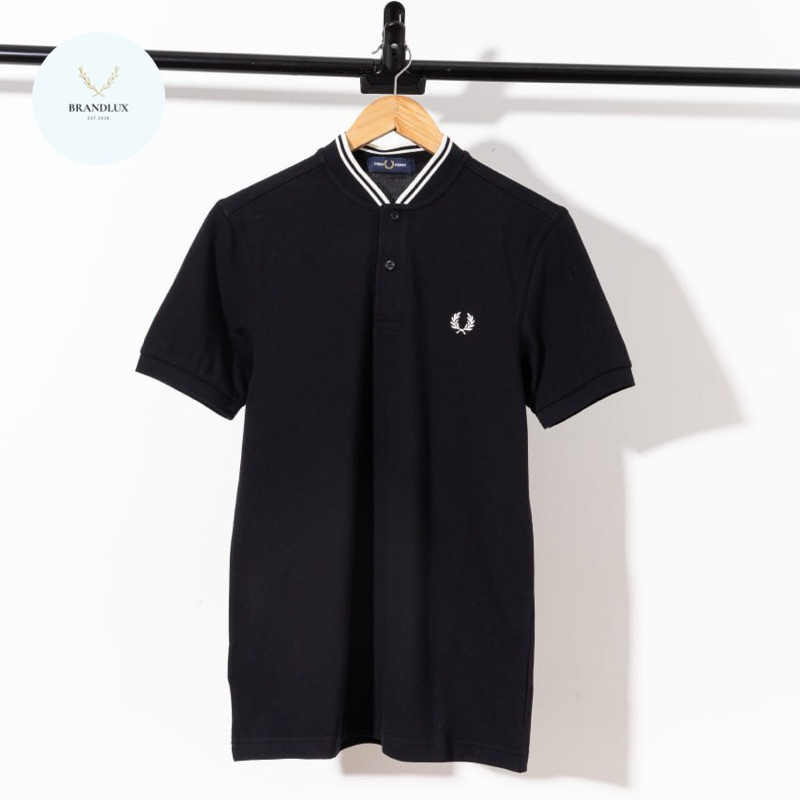 FRED PERRY Bomber collar polo shirt Black