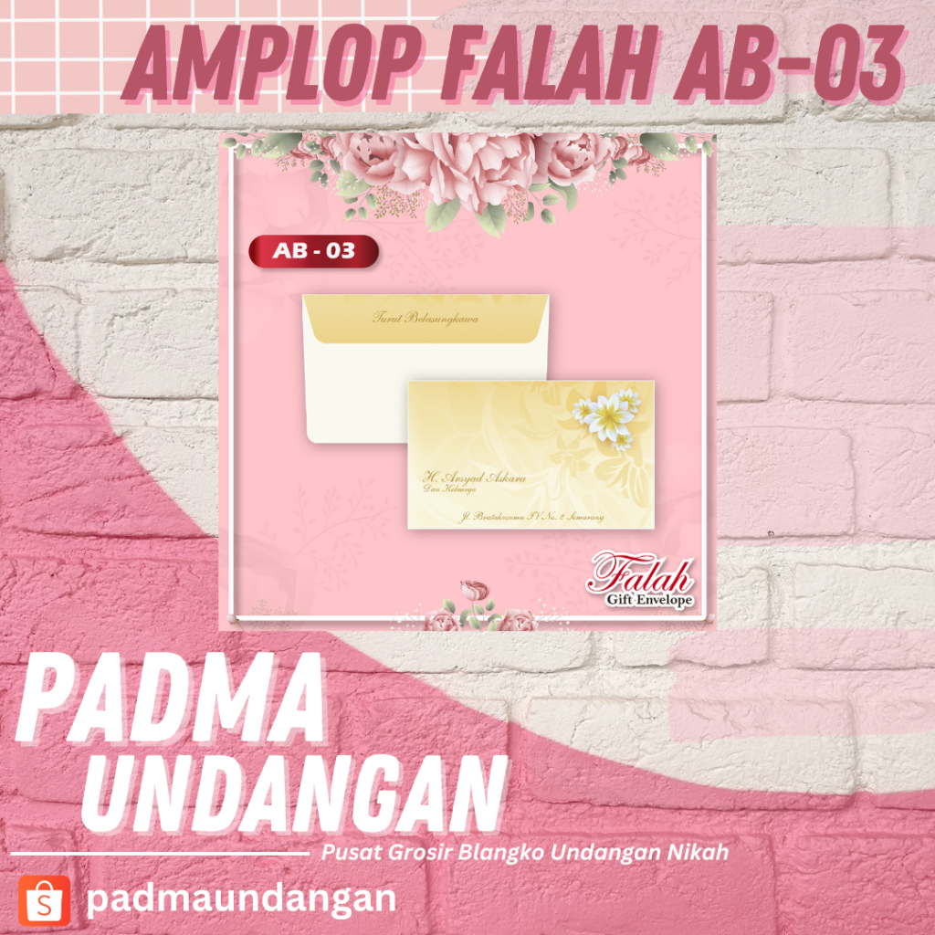 

Amplop Falah AB-03 | Pusat Grosir Blangko | PadmaUndangan