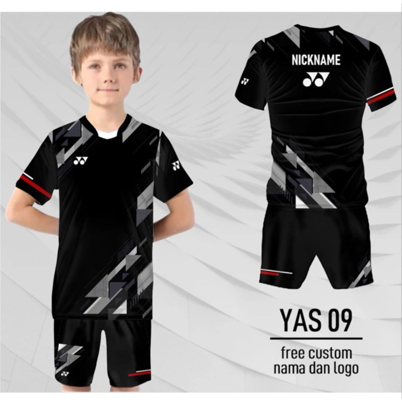 Setelan badminton anak yonex kaos jersey bulu tangkis baju dan celana badminton