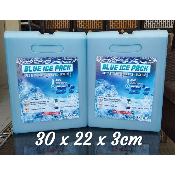 Big Sale ice pack jumbo 22 x 3 x 3cm ice gel blue besar jumbo termurah dan berkualitas  pendingin es krim ice cream  pendingin cooler bag asi  cooler styrofoam box  pendingin udara ruangan kipas angin ac  blue ice pack besar SEMI FINISH M52