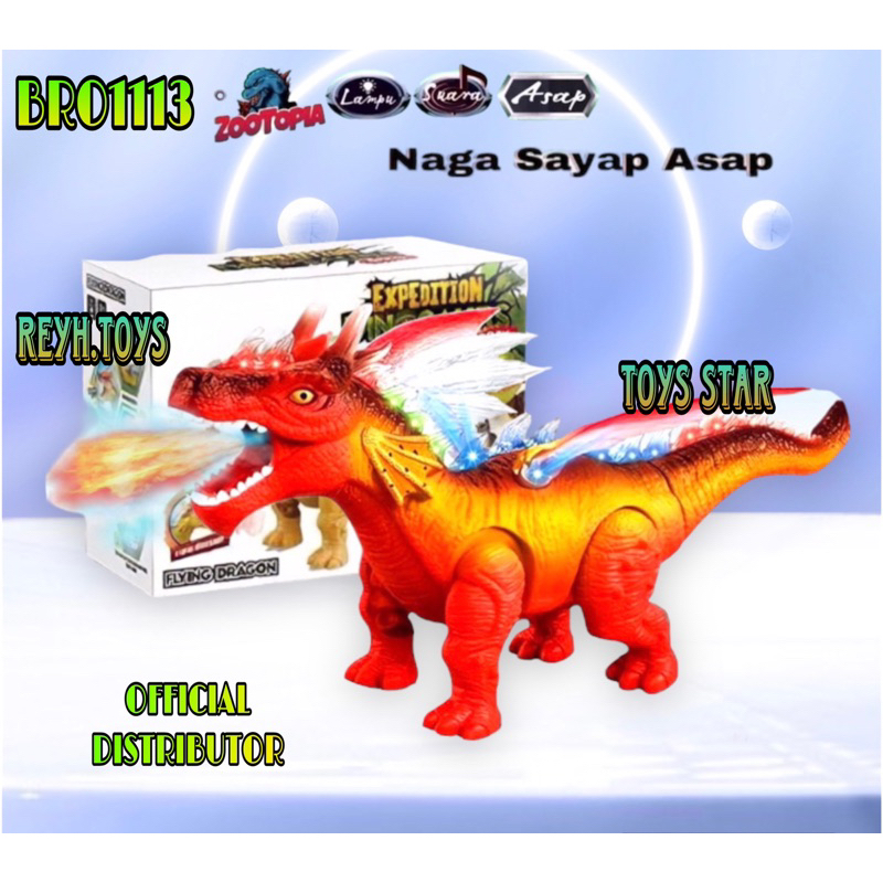 Mainan Robot Dinosaurus Baterai Dino Naga Ceratodragon Asap Hewan Batre Mainan Anak Bayi Edukatif Ko