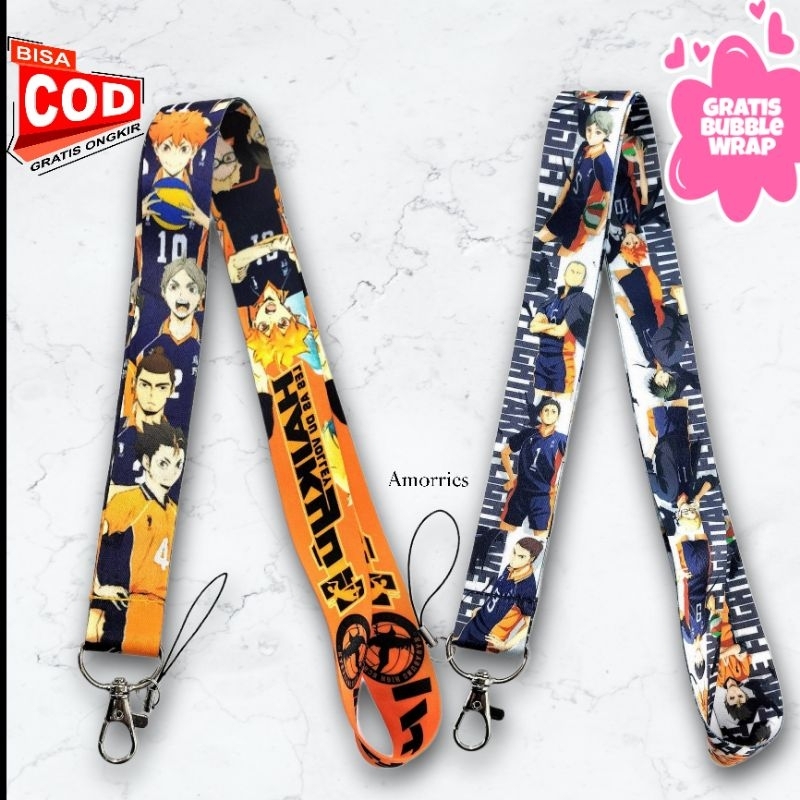 Lanyard HAIKYU/ Gantungan Lanyard Anime Haikyu Hinata Kageyama TALI HP LUCU TALI HP ID CARD