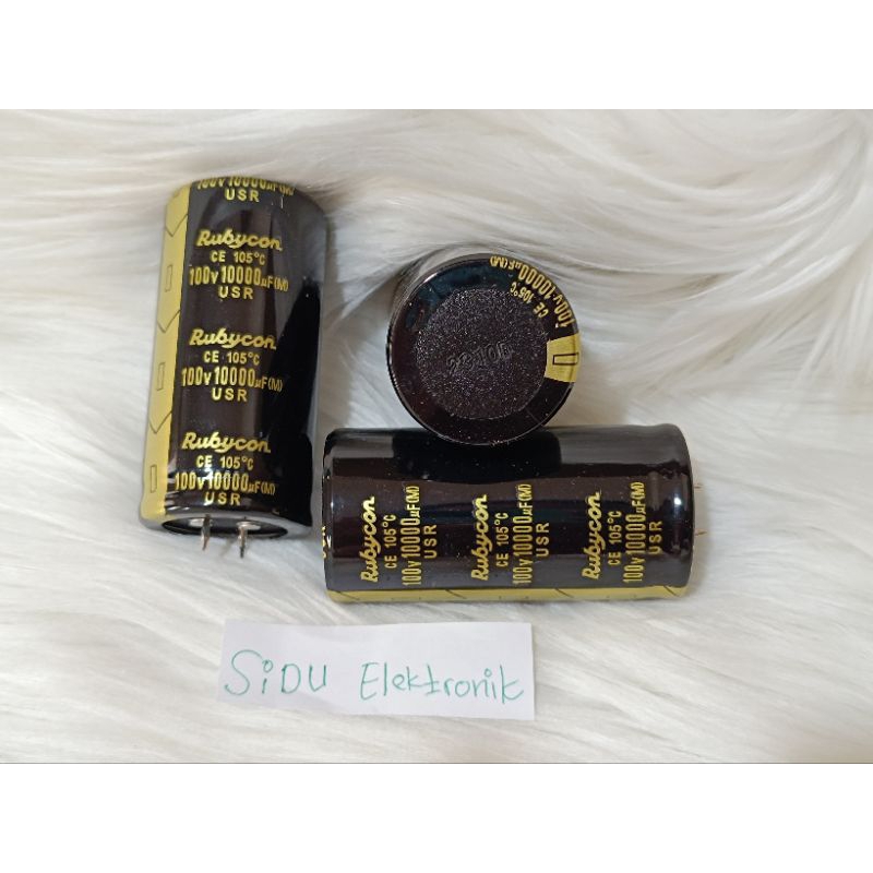 ELCO CAPASITOR 10000uf 100v HITAM RUBYCON ORIGINAL elko kapasitor 10000 uf 100 volt