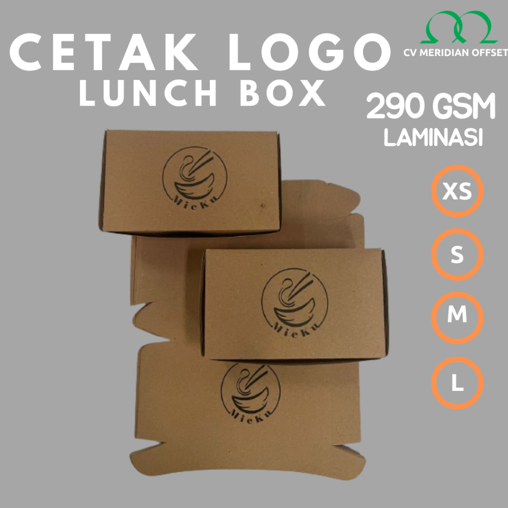 

Custom logo Lunch Box makanan kotak kemasan makanan ukuran XS S M L