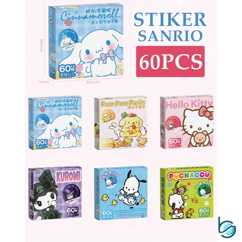 

Stiker Sanrio Lucu Isi 60 Pcs/Box Cute Aesthetic Sticker Sanrio - Best Stationary
