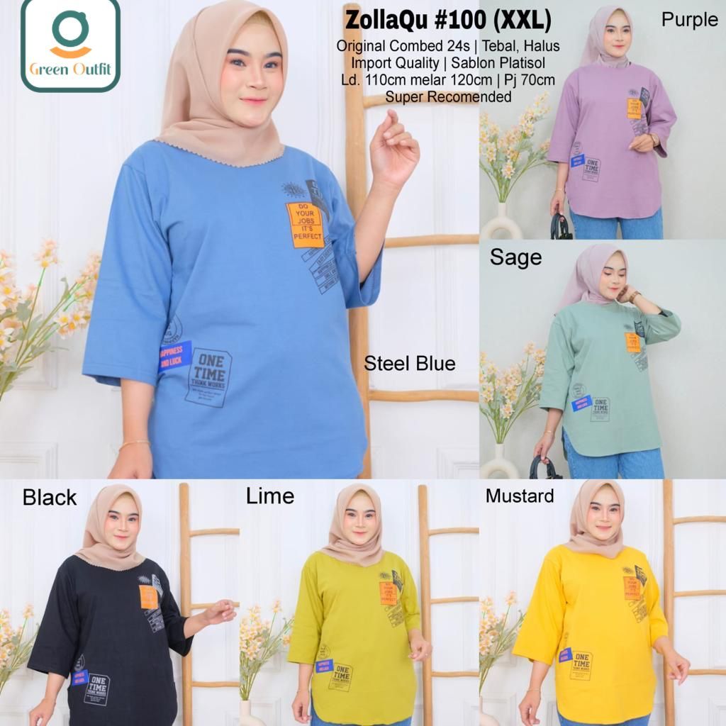 zolaqu#100 kaos jumbo ld 110 blouse bluss blus bluse baju atasan katun wanita perempuan cewek remaja