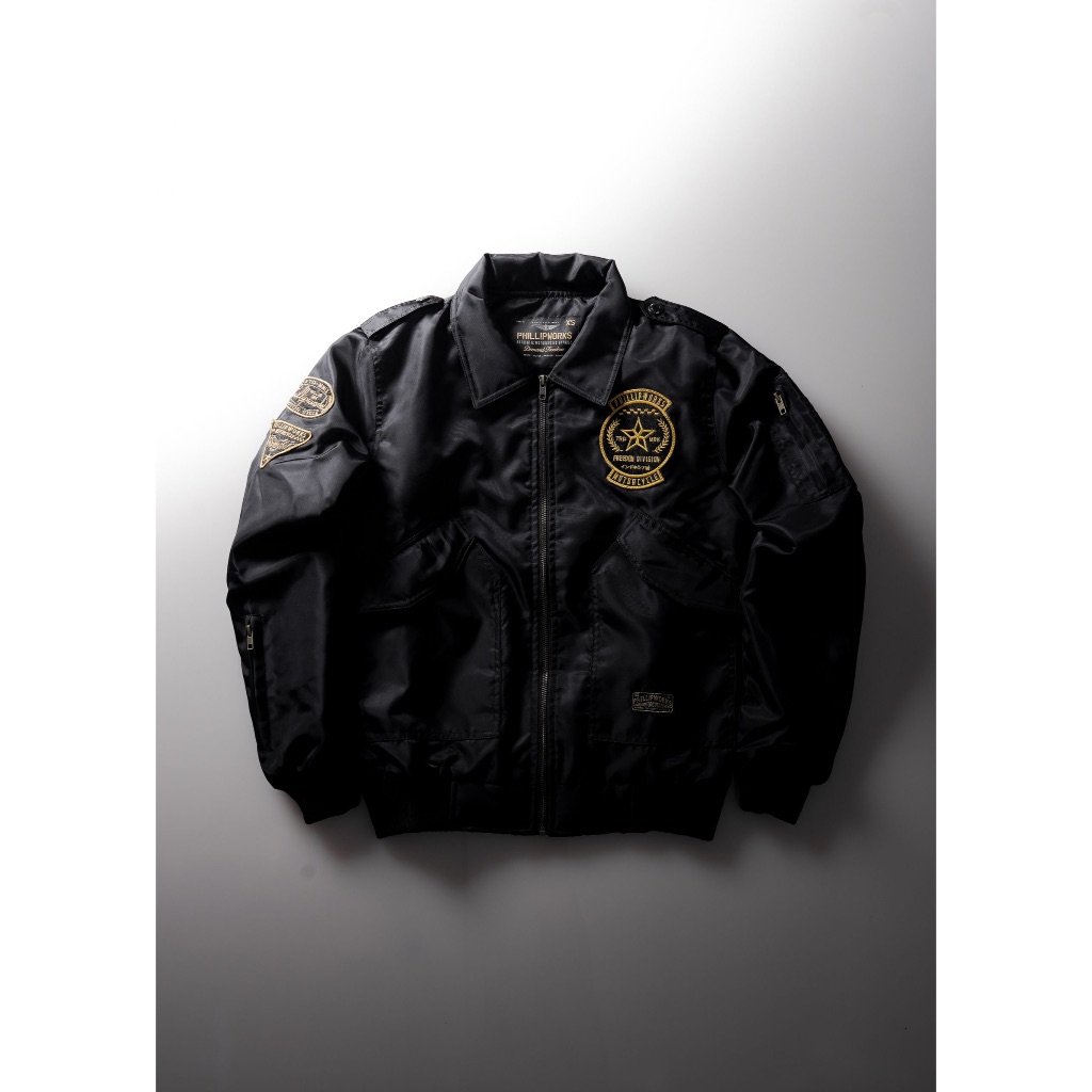 PHILLIP WORKS PHILLIPWORKS JACKET JAKET BOMBER MOTOR MOTORCYCLE BLACK