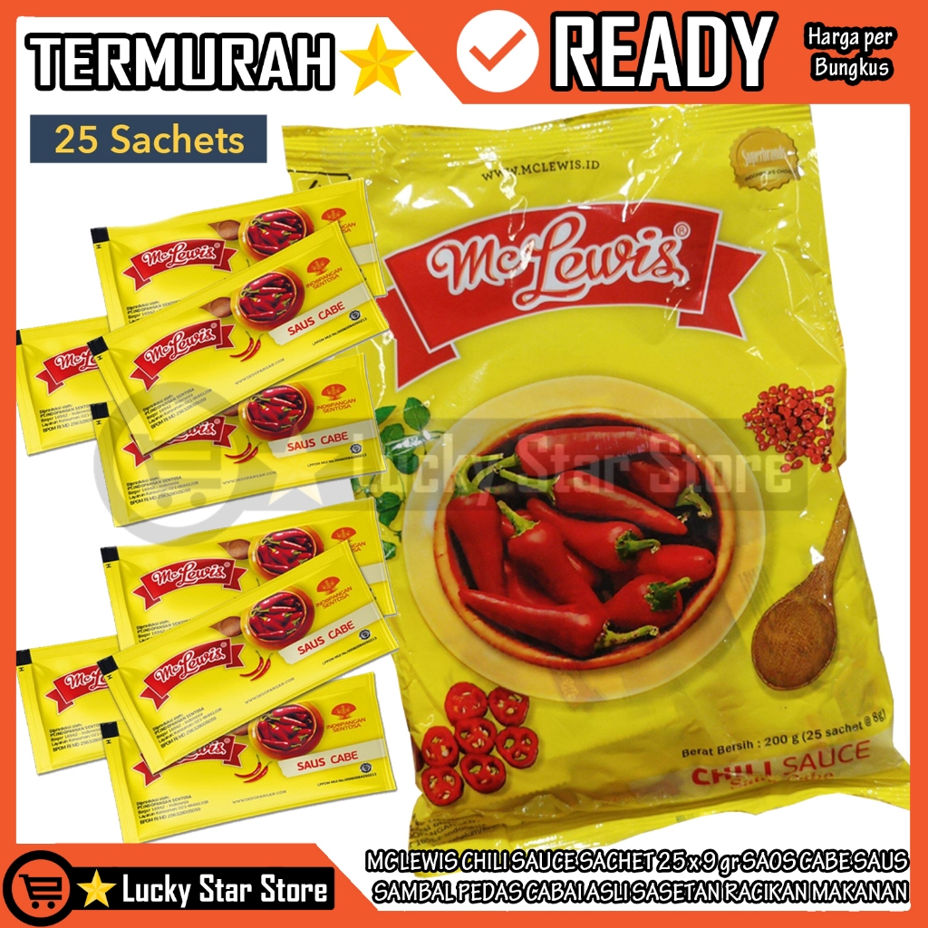 

Saos Cabe Mc Lewis Chili Sauce Sachet 25 X 9 Gr Saus Sambal Pedas Cabai Asli Sambel Mclewis Kemasan Saset Sasetan Kecap Racikan Makan Penyedap Rasa Hot Premium Value Frozen Food Campuran HBI Makanan Ringan Rds4