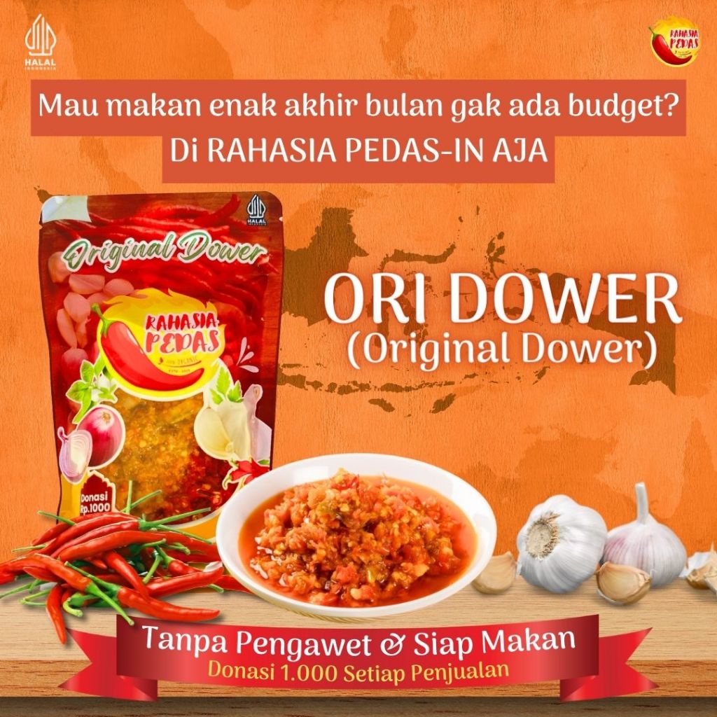 

Rahasia Pedas Sambal Dower Sambel Bawang Putih Merah Goreng Bumbu Dapur Masak Masakan Balado Pedas Enak Halal Original Pouch 250gr