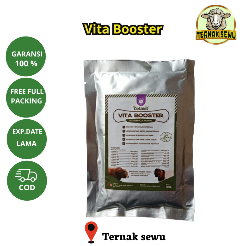 VITA BOOSTER | Multivitamin Penambah Nafsu Makan dan Mempercepat Penyembuhan Penyakit Pada Sapi Kamb