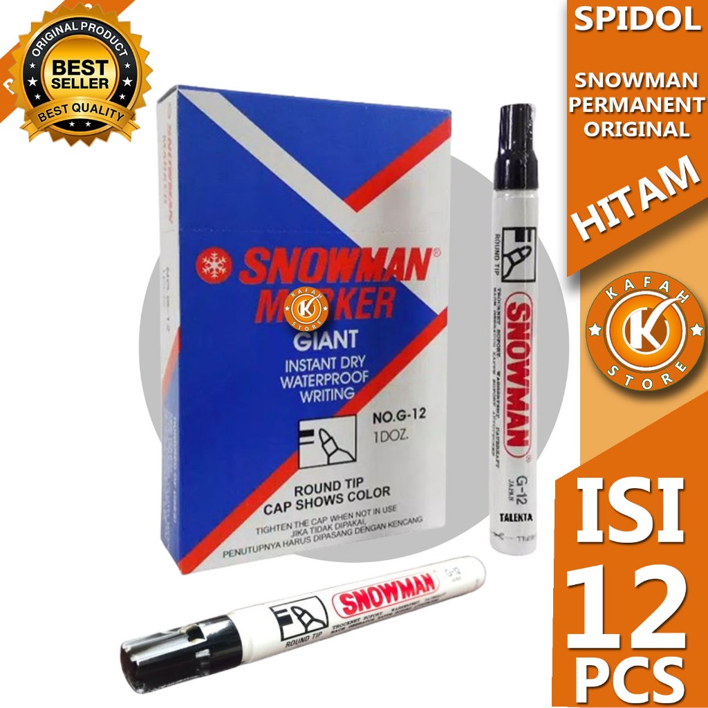 

SPIDOL PERMANENT SNOWMAN ORIGINAL 1 PAK ISI 12 kafah store