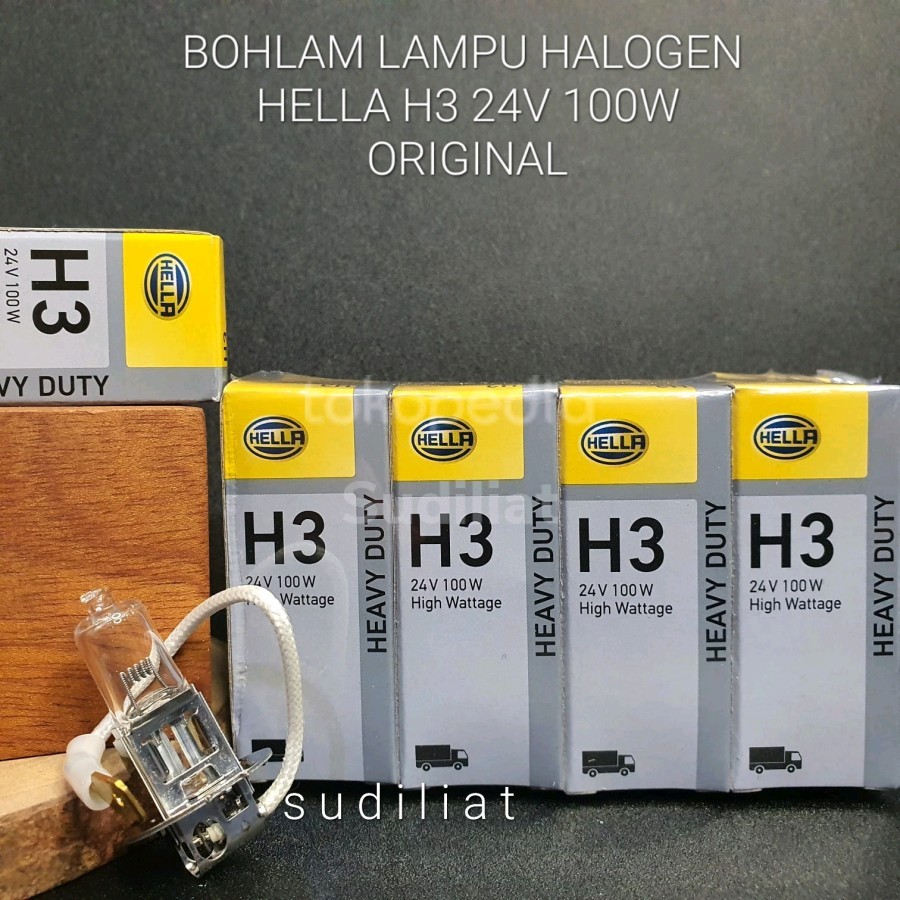 BOHLAM LAMPU HALOGEN HELLA H3 24V 100W KHUSUS TRUK & BUS - ORIGINAL