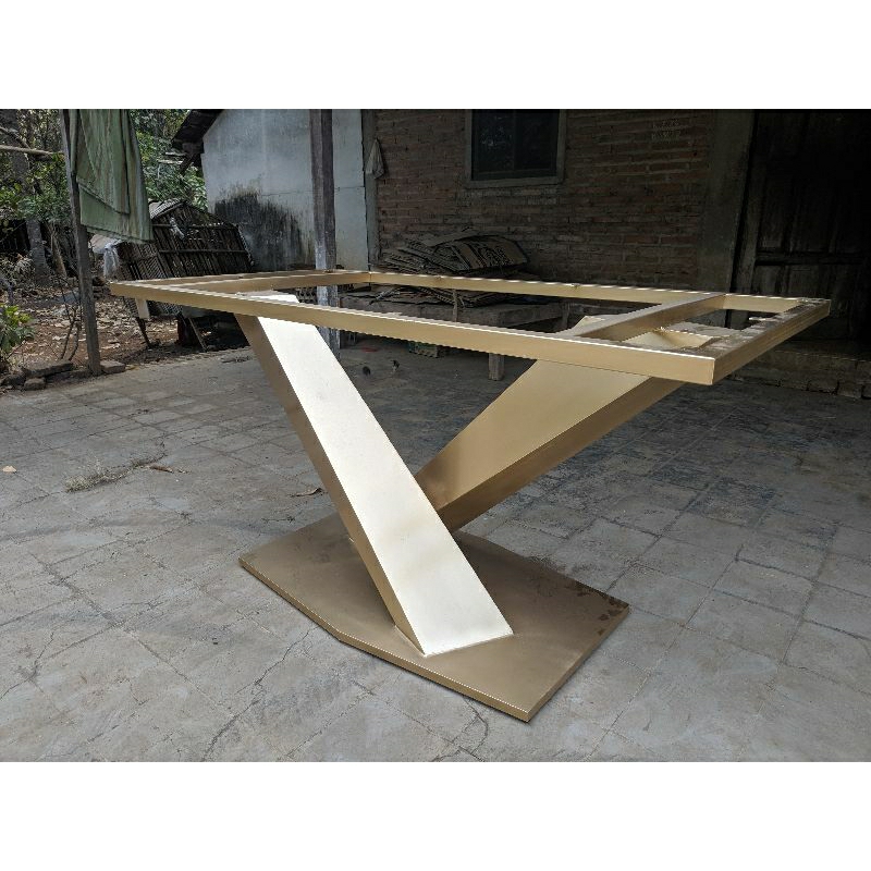 DP Kaki Meja Besi Custom Plus Marmer