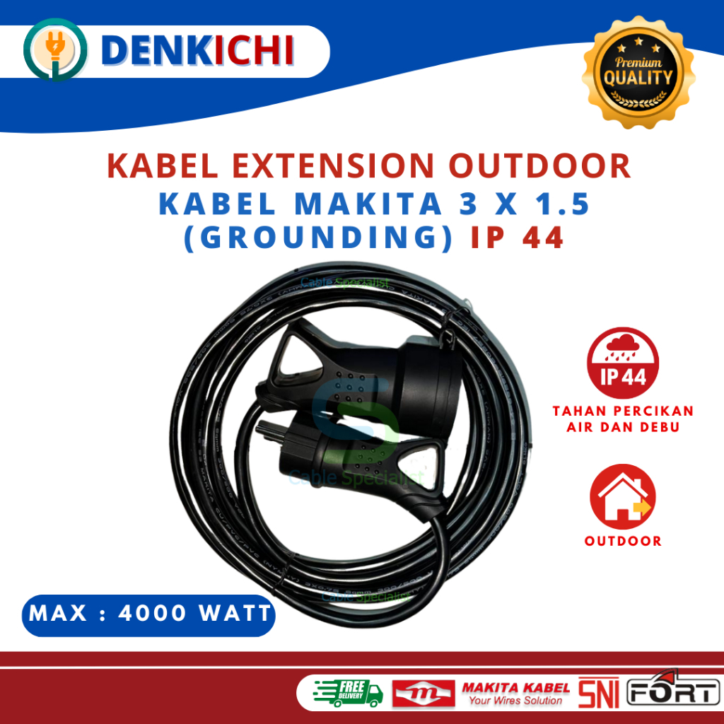 Kabel Extention (perpanjangan) Listrik Outdoor Ip 44