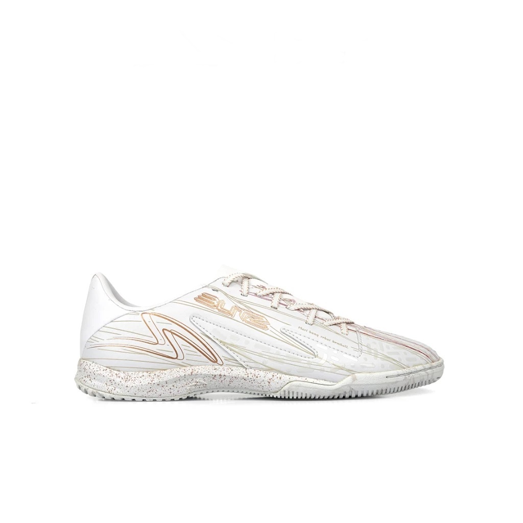Sepatu Futsal Specs  Reacto Blitz 2 Ga23 Pro In White Rich Gold Wind Chime Chili Pepper Bolalicious