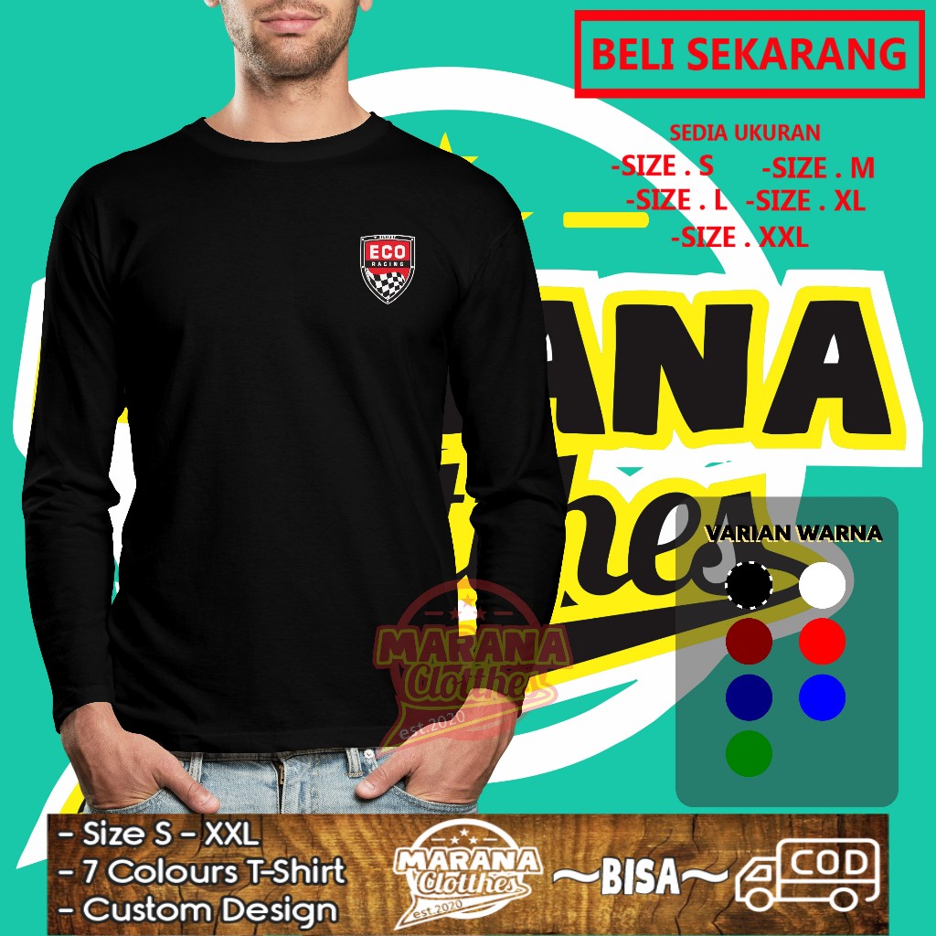 Kaos Eco Racing Logo v2 Lengan Panjang Baju Otomotif