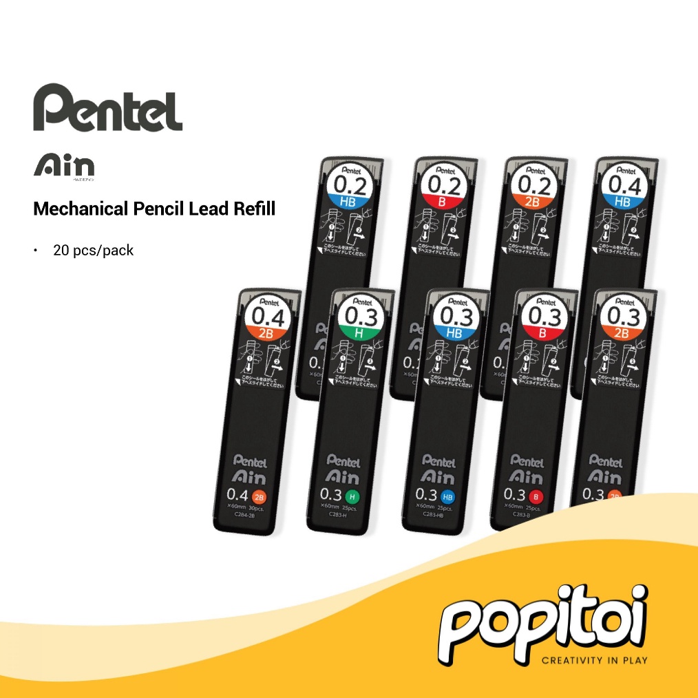 

ART T59S Pentel Ain Mechanical Pencil Lead Refill NEW Isi Ulang Pensil Mekanik 2 3 4 7 9 13 mm