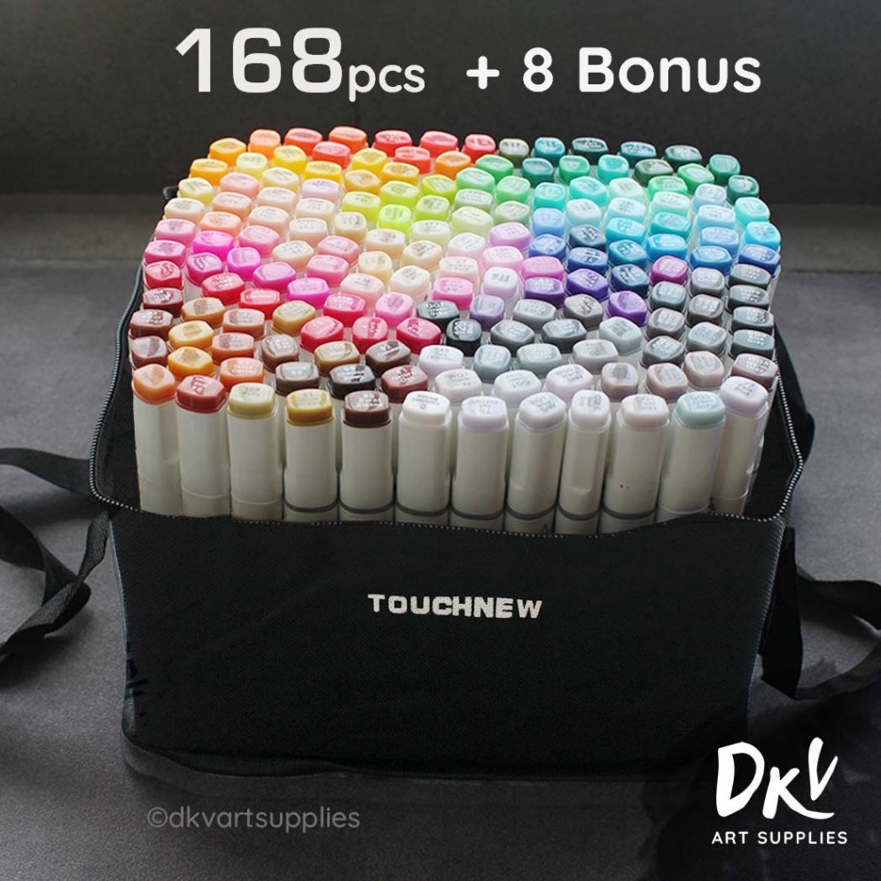 

ART V56V Touchfive Touchnew Marker Spidol 168 Colors Twin Markers Complete Set Lengkap