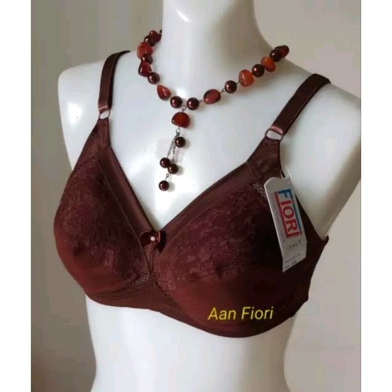 PROMO - FIORI Bra OFELIA Ver 02 SALEM COFFEE 32B | Bra Tanpa Kawat Tanpa Busa Kait 2 | Untuk Payudar