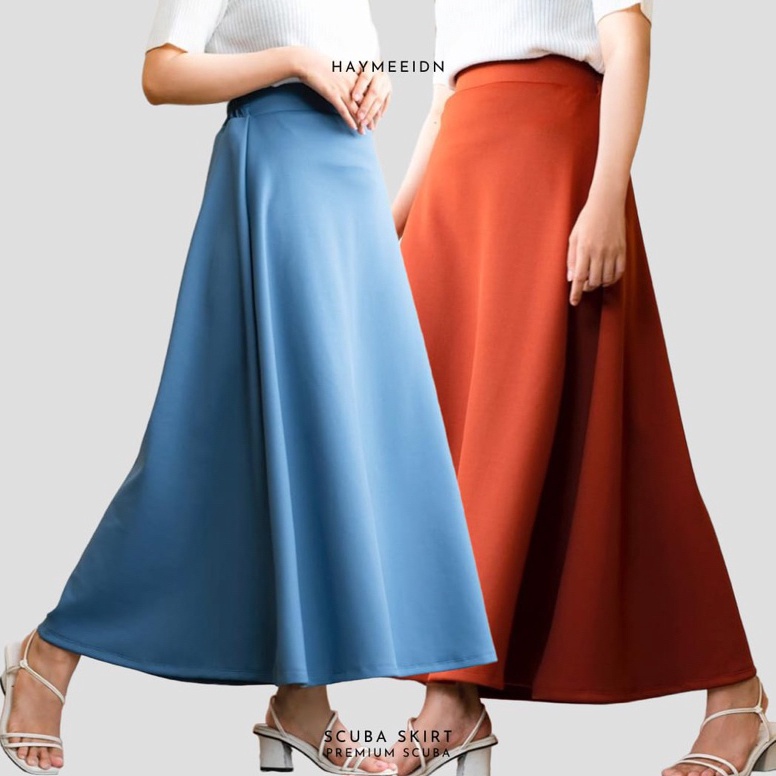 HaymeeIDN  Rok Ruffle Scuba Bangkok Ruffle Skirt Premium Rok SEGI 8 Warna Putih dan Hitam