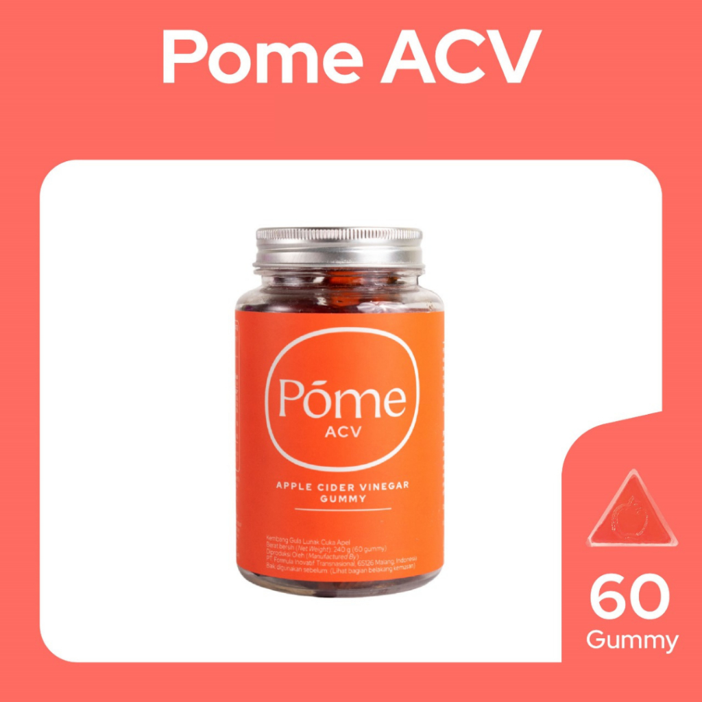 Pome ACV Gummy / Apple Cider Vinegar Gummy / Permen Cuka Apel - 60 pcs