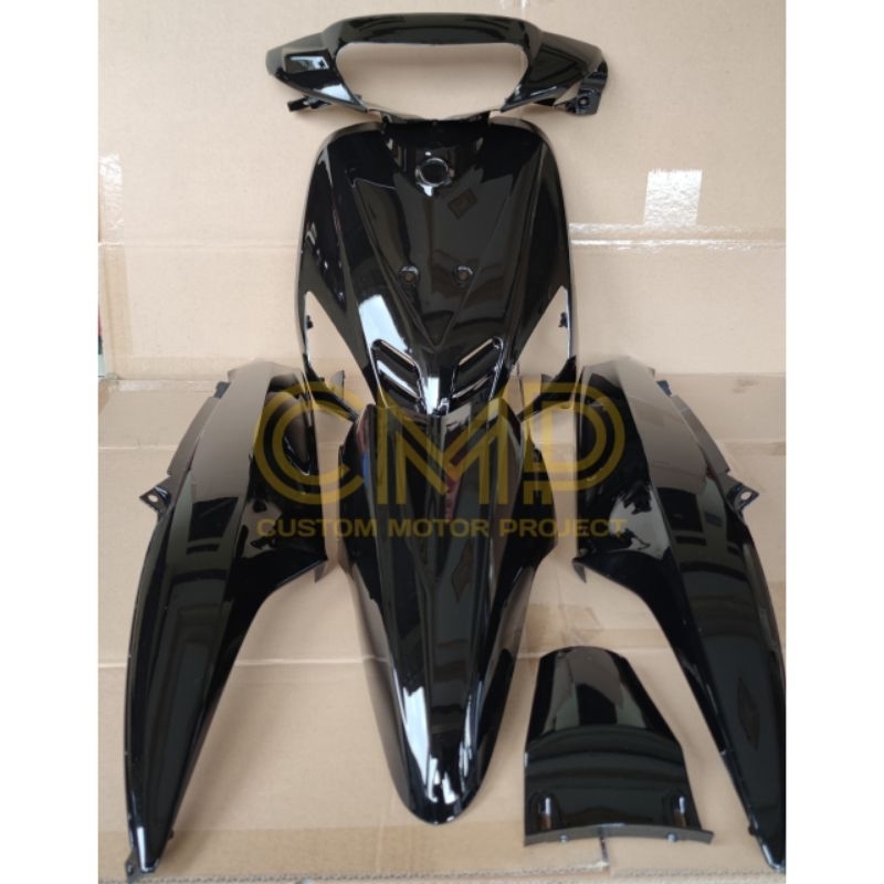 FULL COVER BODY HALUS MOTOR YAMAHA MIO SPORTY TAHUN 2003 - 2008 WARNA HITAM / BODI MIO SPORTY