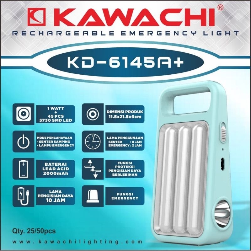 LAMPU EMERGENCY KAWACHI 46 LED + 1WATT SENTER