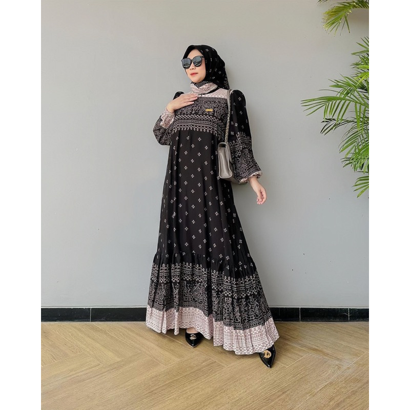 Bwy - Set gamis hijab andara homedress gamis wanita jumbo gamis rayon dress