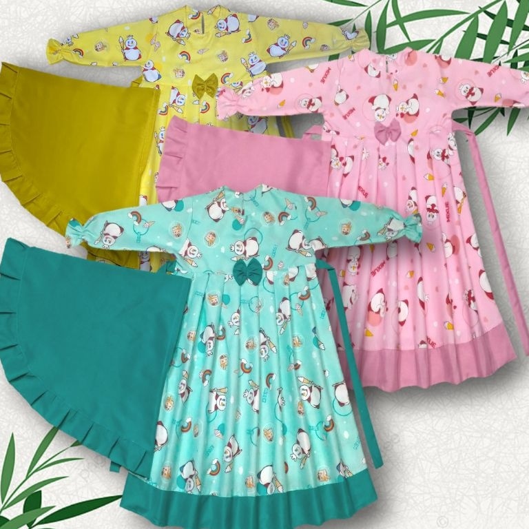 Promo Kerentrxv2V6h Gamis anak perempuan terbaru kekinian  gamis rempel anak plus hijab Gamis karakt