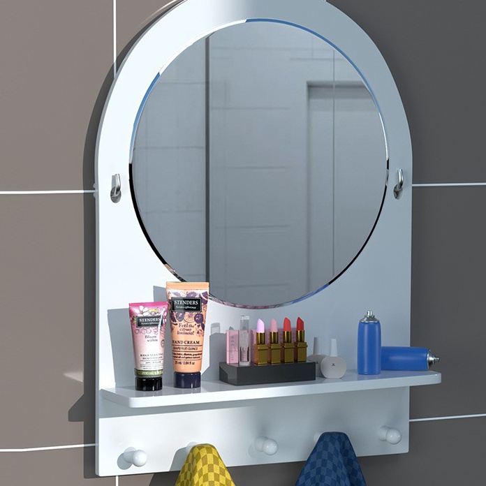 STOK SIAP COD rak make up dinding kaca cermin rak gantung tempel kamar mandi standing mirror penyimp