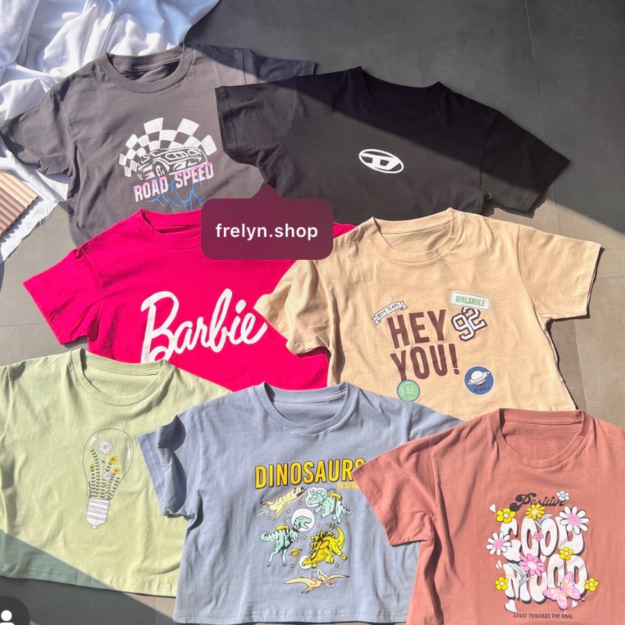 Diskon FRELYN SHOP  CROP TOP MOTIF  BAJU KAOS TUMBLR CROP TEE TSHIRT KAOS KOREA FASHION WANITA SAGE 