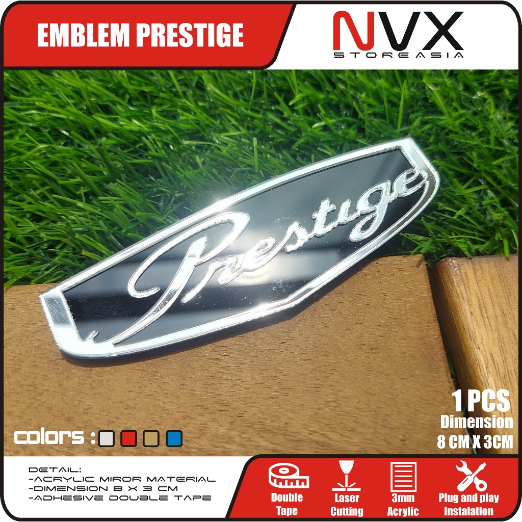 1 PCS Emblem Honda Prestige Stiker Honda Prestige 3D Timbul Emblem Prestige Original Logo Prestige E