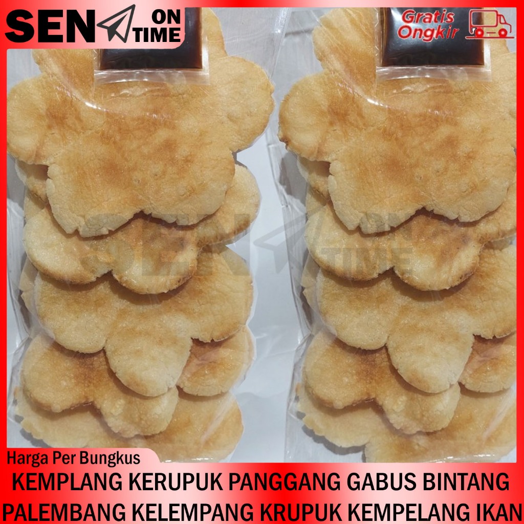 Kemplang Panggang Bintang Kerupuk Gabus Palembang Kelempang Krupuk Kempelang Krupok Bunga Tunu Bakar