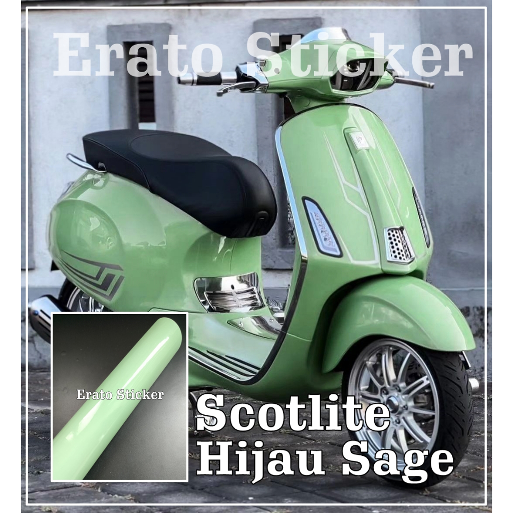 Skotlet motor Hijau sage super glossy skotlet hijau sage skotlet stiker motor hijau sage scotlite gr