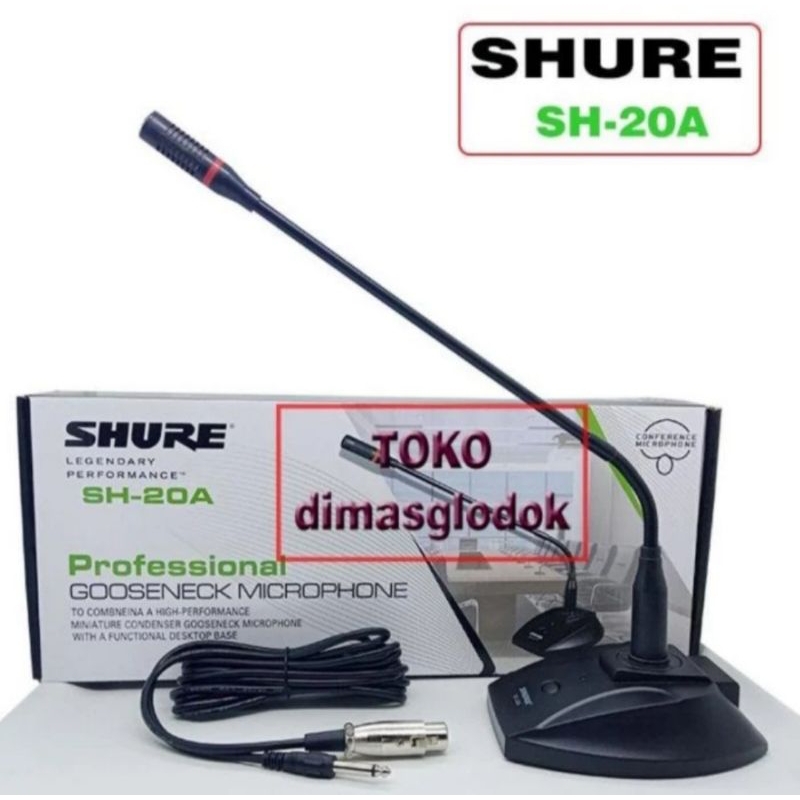 Podium Mikropon Sh 20a/K 18/ Sh 50a/SH 101  Mic Conference Mikrofon Meja Shure