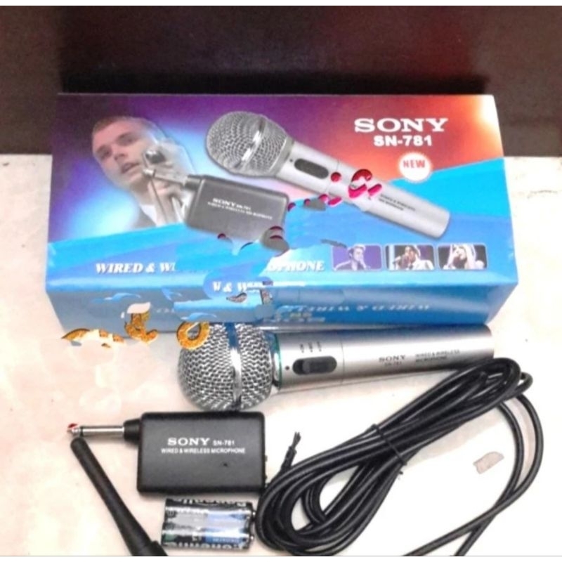 Mic Microphone Mikrofon Wireless dan kabel Sony SN-781