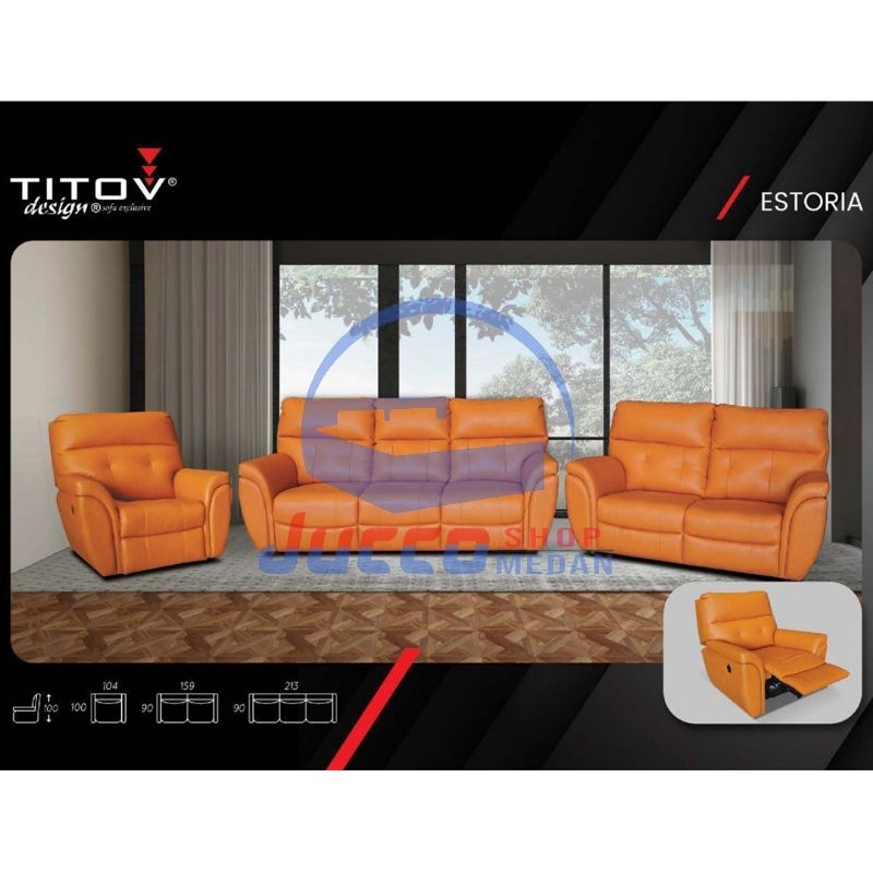 Sofa Titov Estoria 321 - Sofa Recliner Titov - Sofa Tamu Minimalis- Sofa Medan - Murah juccoshop