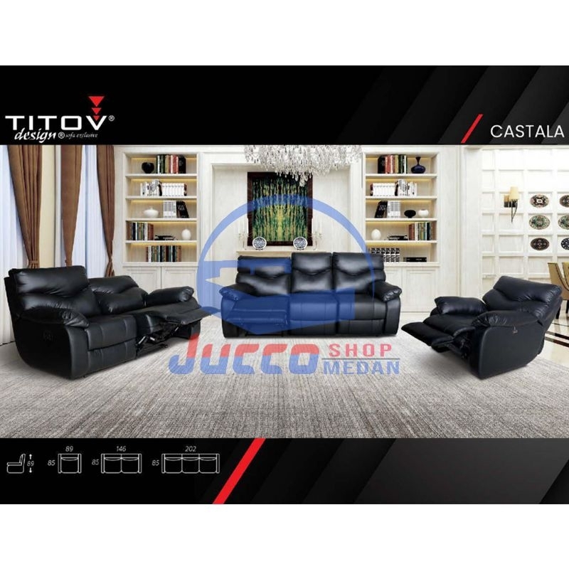 Sofa Titov Castalla 321 - Sofa Recliner Titov - Sofa Keluarga - Sofa Tamu Minimalis - Sofa Medan Mur
