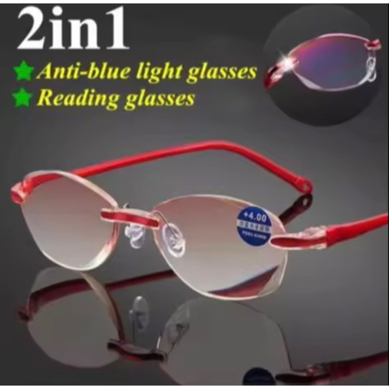 KACAMATA PLUS BACA DAN JALAN - KACAMATA AUTO FOKUS DOUBLE LENSA ANTI RADASI 1.00 s&d 4.00 kacamata b