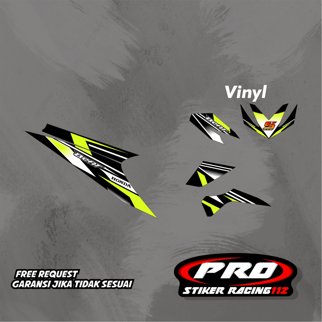 striping sticker motor honda beat karbu desain terbaru bebas request nama nmr
