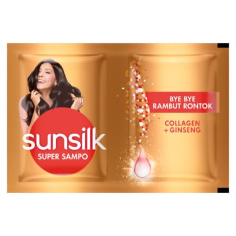 Sunsilk Shampo Sachet Bye Bye Collagen + Ginseng 9  x 12 ml