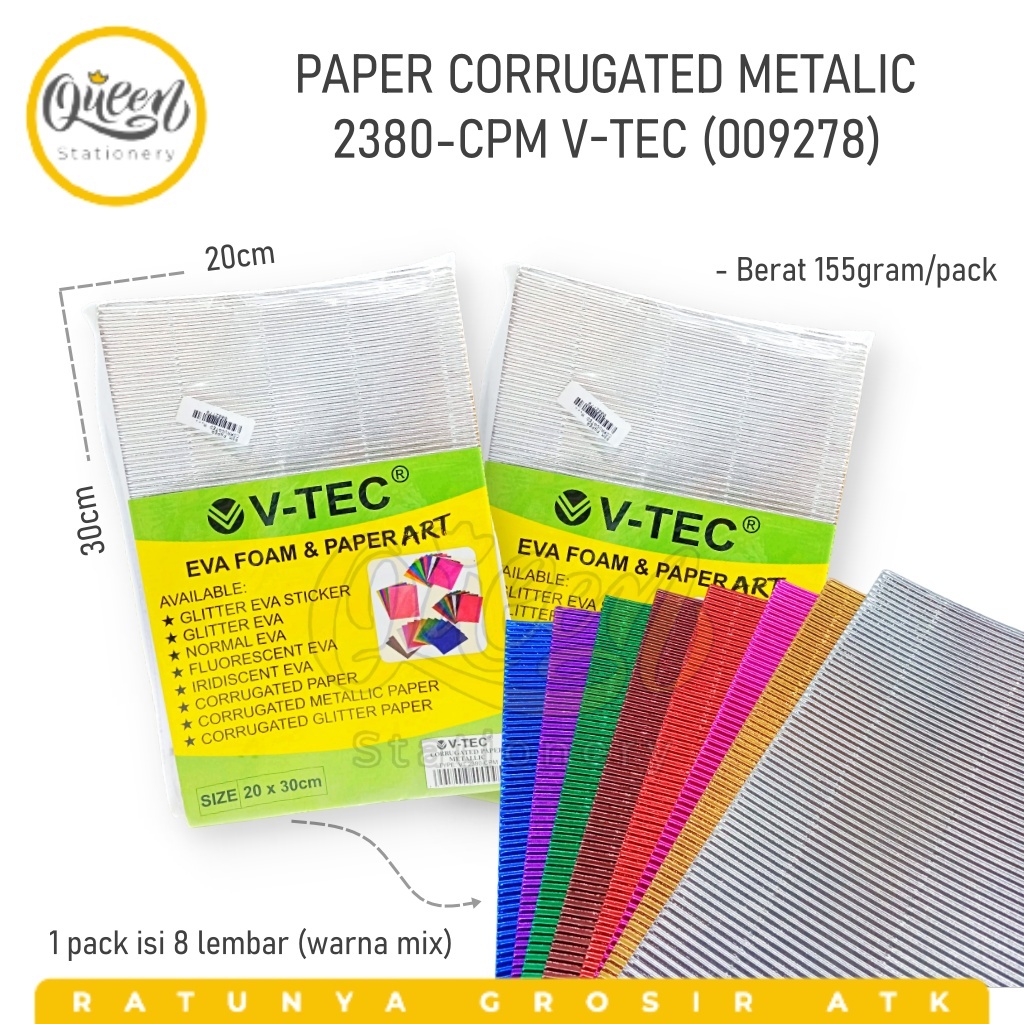

1 PACK PAPER CORRUGATED METALIC 2380-CPM V-TEC / KERTAS KERAJINAN METALIK (009278